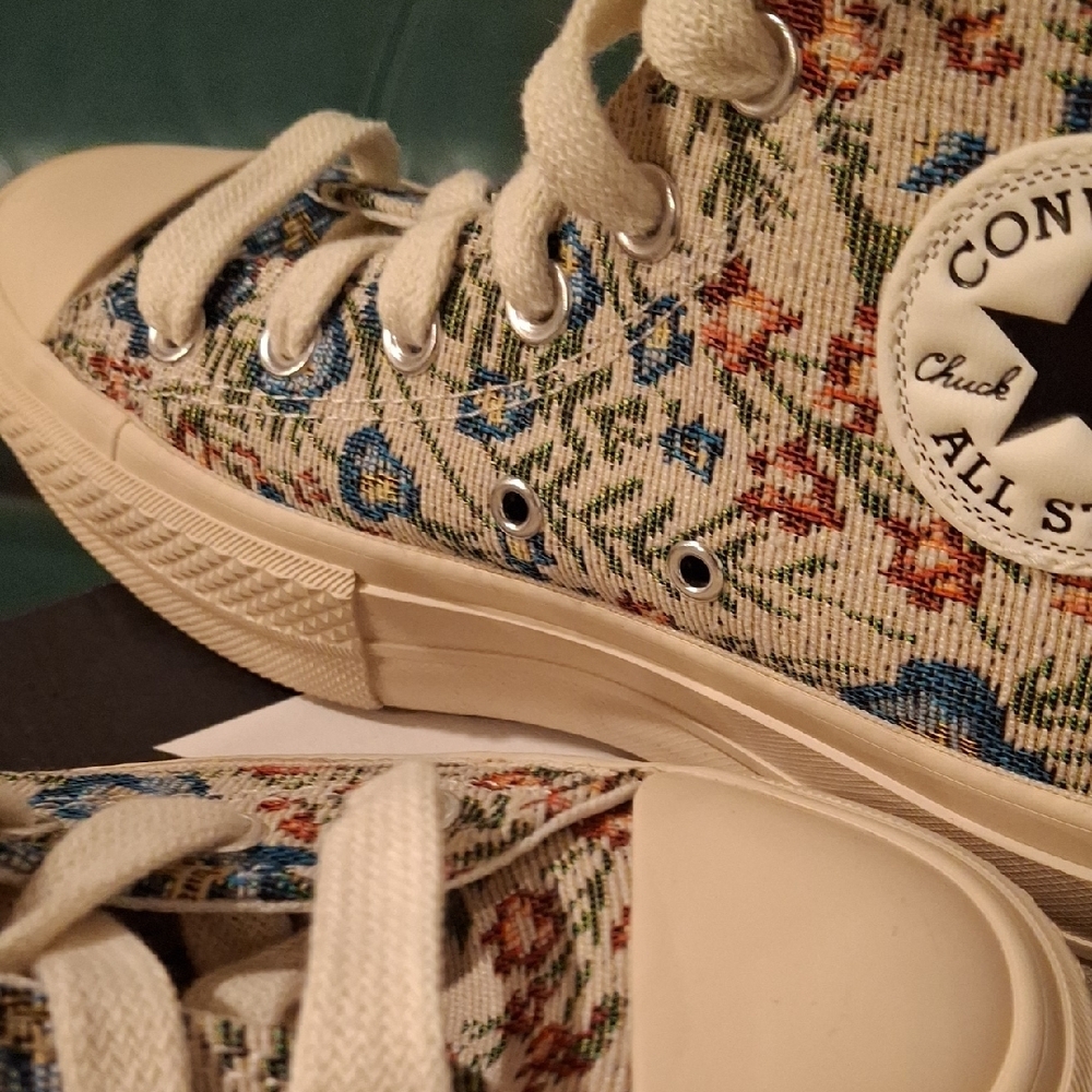 Converse Multicolor Knit Floral Tapestry Lift High-Tops - Picture 13 of 13